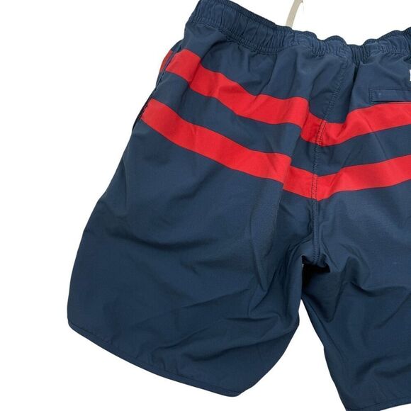 Men's Fair Harbor The Anchor Red Stripe Anchor 8" Shorts Size Medium Blue Red - Picture 8 of 12